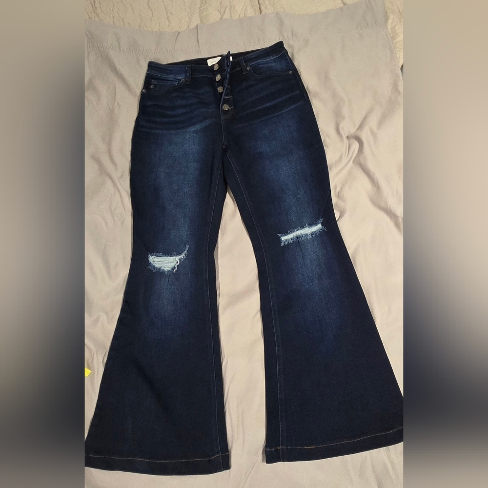 Dark Blue Flared Women Jeans